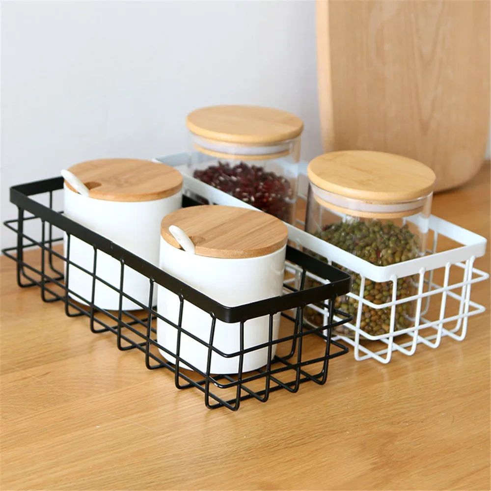 Black Metal Storage Basket