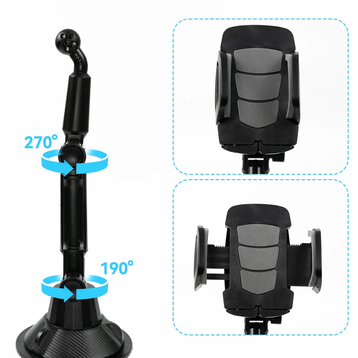 Universal 360° Car Cup Holder Phone Mount – Adjustable Long Arm Smartphone Stand