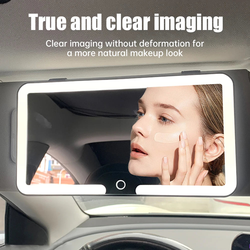 Car LED Makeup Mirror – HD Vanity Mirror with Touch Control & 3-Level Dimming