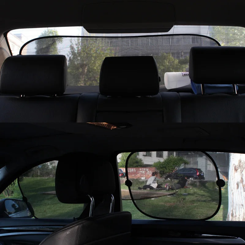 Car Window Sun Shades –  Universal UV Protection Mesh Sunshade with Suction Cups