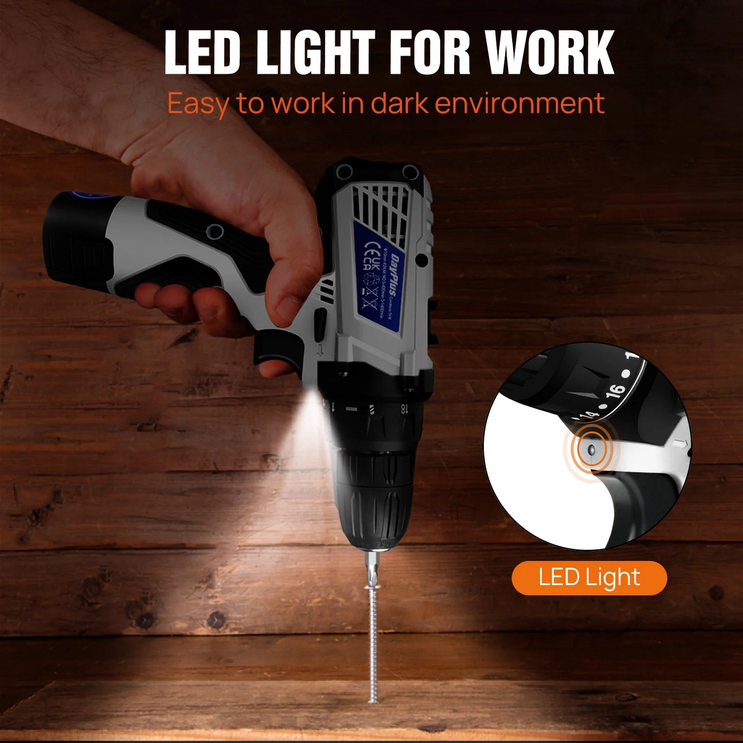 DayPlus 12V Cordless Drill 23 Drill/Screwdriver Bits