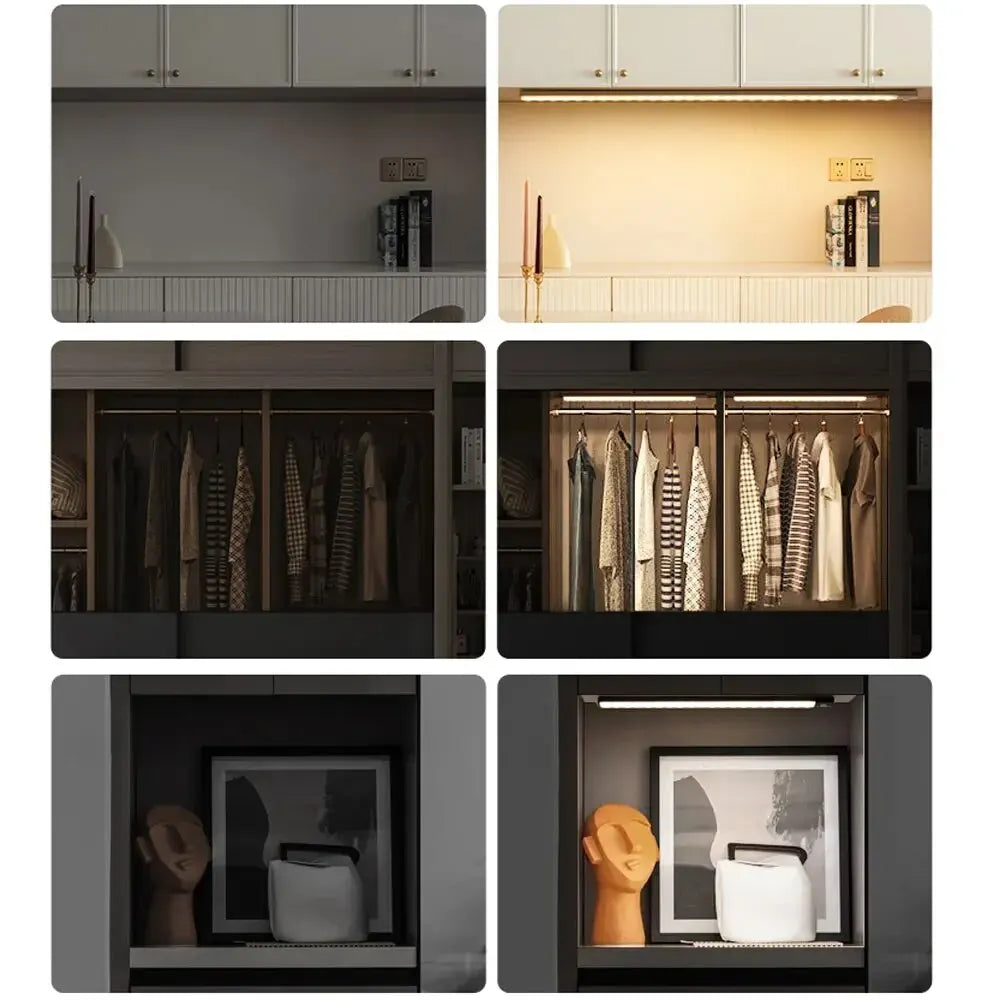 Pack of 2 Rechargeable LED Cabinet Light with Motion Sensor