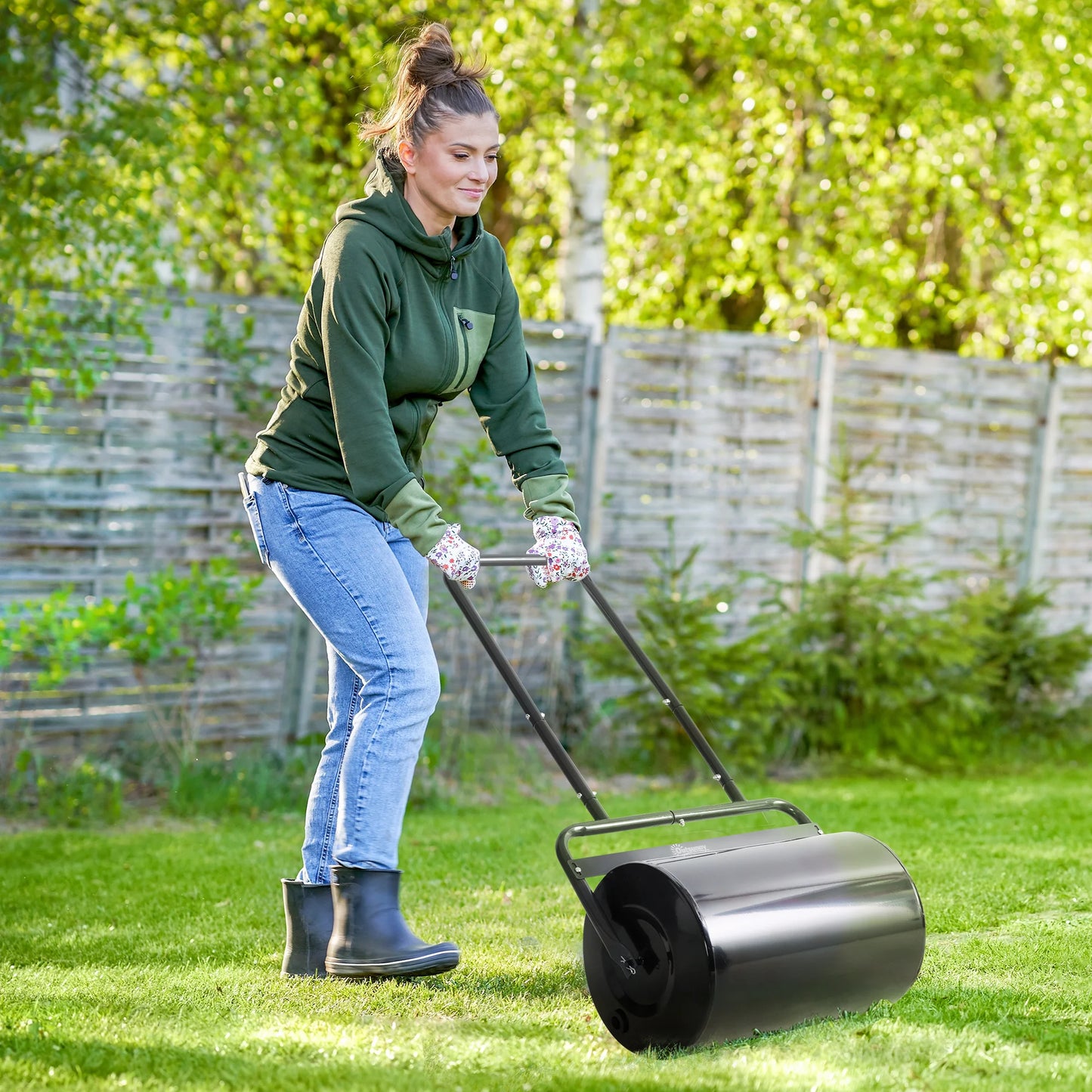 Outsunny 38L Steel Garden Lawn Roller