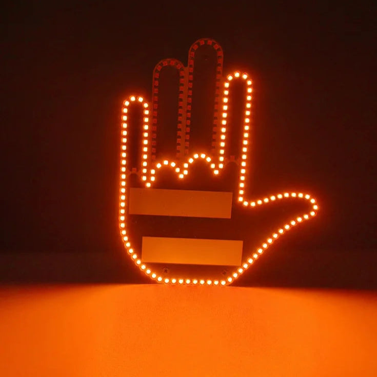 LED Hand Gesture Light for Car – Remote-Controlled Back Window Signal Display
