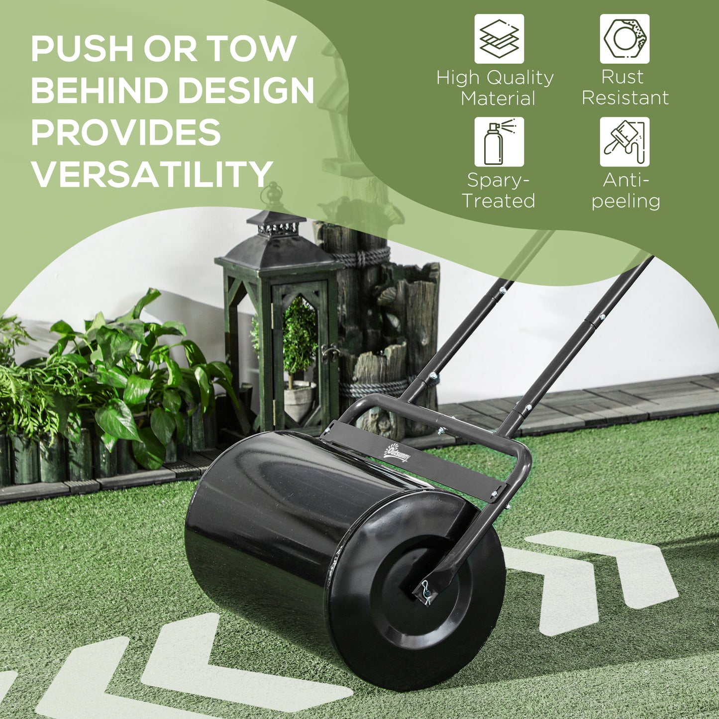 Outsunny 38L Steel Garden Lawn Roller