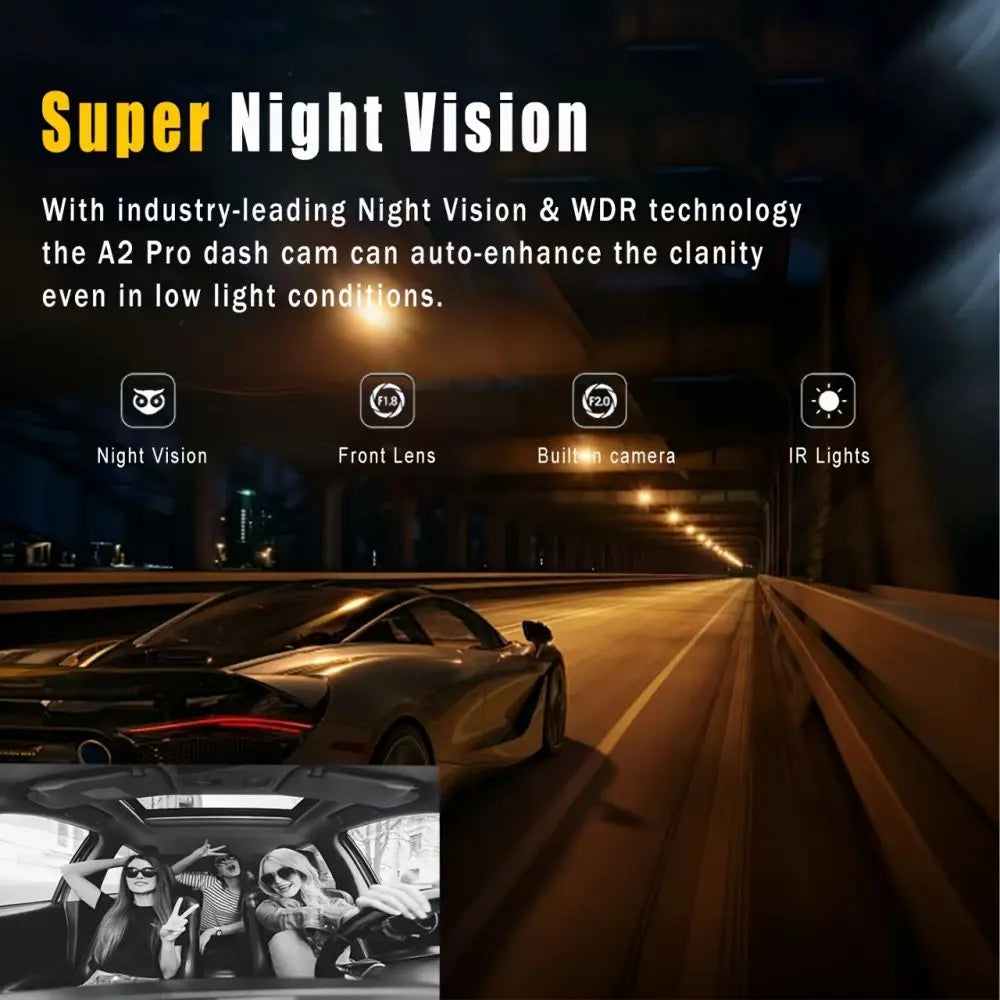 1080P HD Dash Cam Car Camera DVR Video Recorder 150 Wide-Angle Support 128GB with G-Sensor IR Night Vision Loop Recording