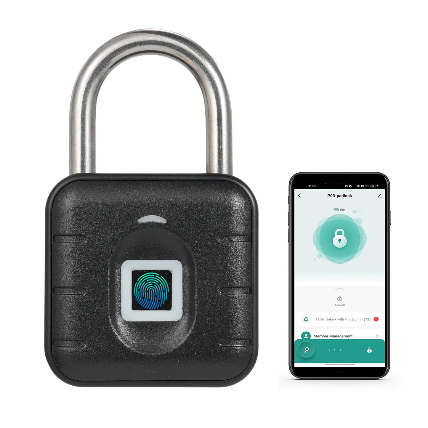 Smart Fingerprint Padlock – Bluetooth Keyless Security with App Control