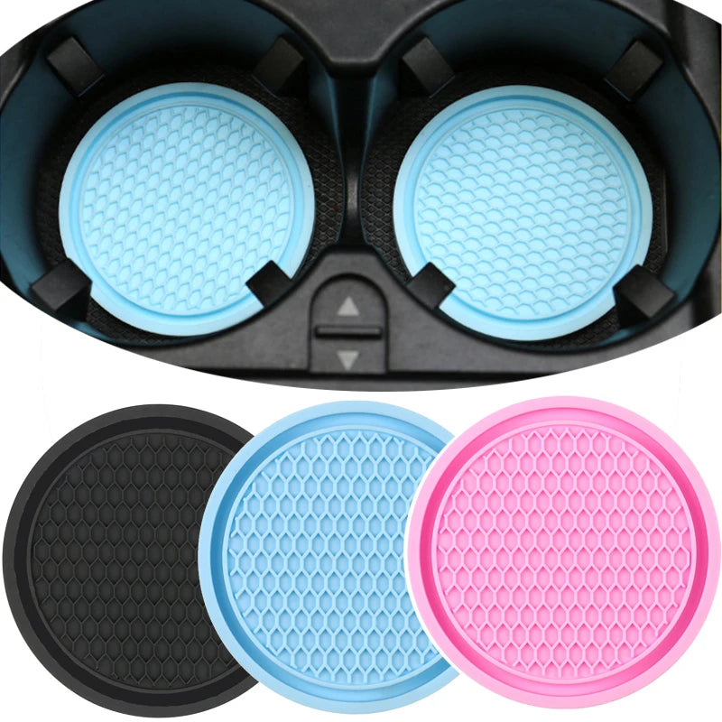 Universal Car Cup Holder Coasters – Anti-Slip Silicone Drink Mats (Set of 2)