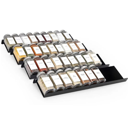 Adjustable Spice Rack Drawer Organizer – Pack of 4