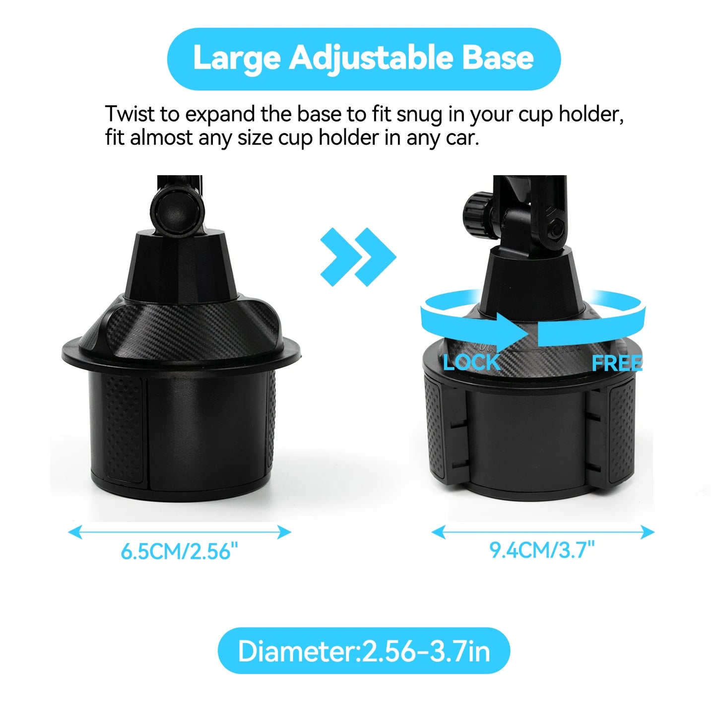 Universal 360° Car Cup Holder Phone Mount – Adjustable Long Arm Smartphone Stand