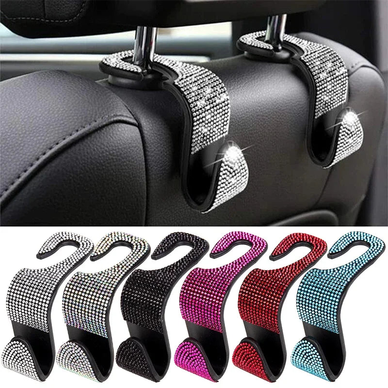 Rhinestone Car Seat Headrest Hooks