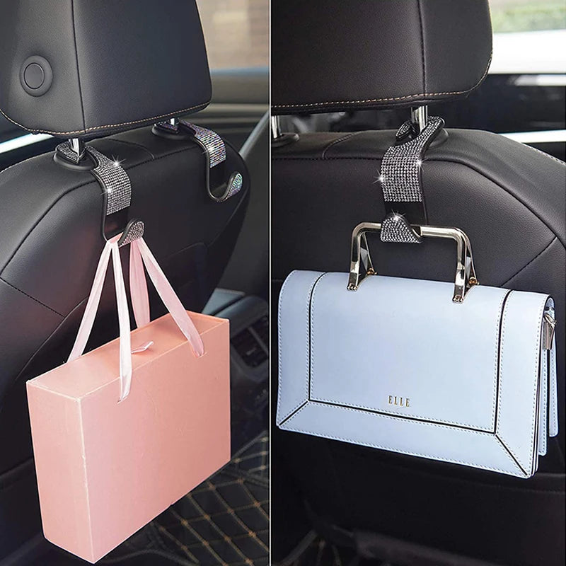 Rhinestone Car Seat Headrest Hooks
