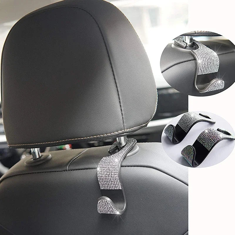 Rhinestone Car Seat Headrest Hooks