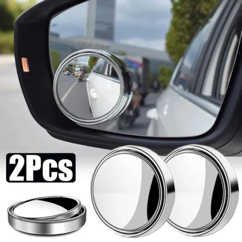 2Pcs Blind Spot Mirror Set – 360° Adjustable Wide Angle Convex Mirrors for Car Side View