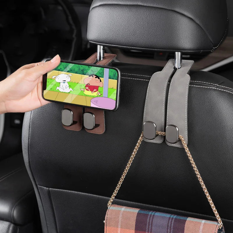 Suede Double-Headed  Car Hook Bag Holder